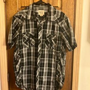 Men's Black and white western style shirt